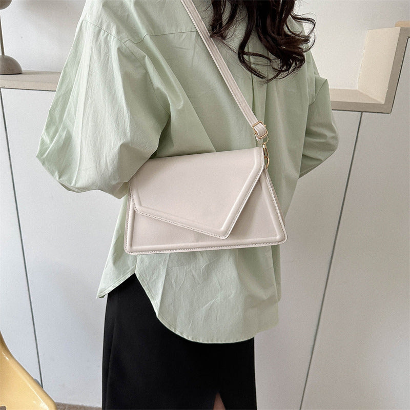 Sac messager à bandoulière Simple et texturé pour femmes, couleur unie, mode