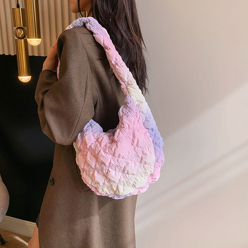 Bolsa nube de gran capacidad, bandolera de hombro femenina de color degradado