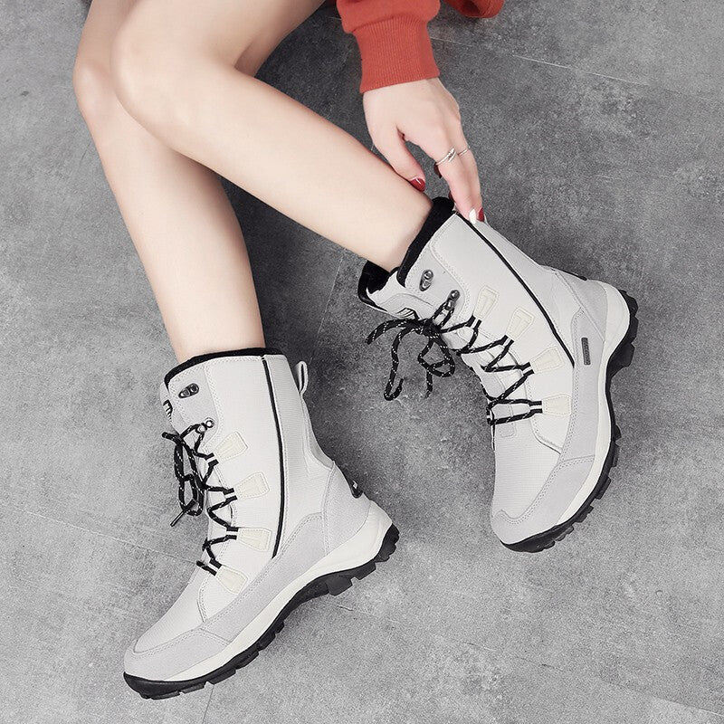Bottes de neige thermiques d'extérieur mi-mollet pour femmes