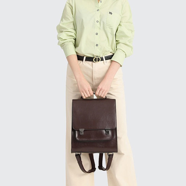 Mochila informal a juego estilo universitario retro elegante y versátil