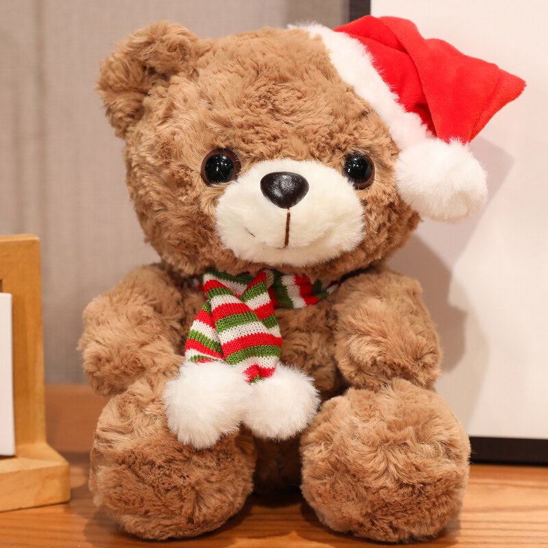 Mignon petit ours en peluche, poupée, cadeau décoratif de noël