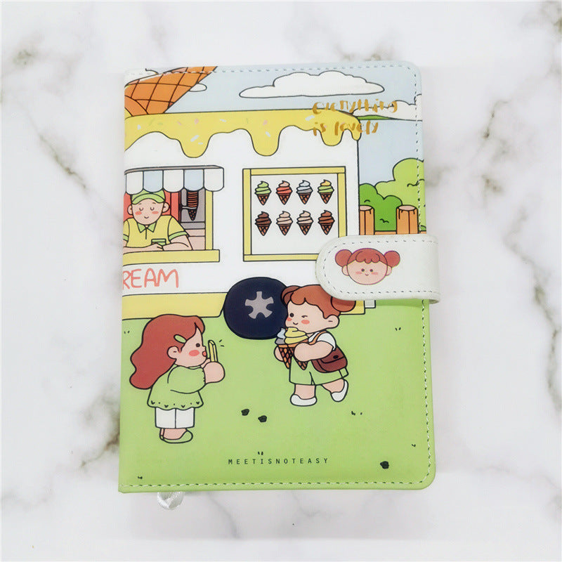 Bloc de notas de página en color Cute Hand Ledger A5PU