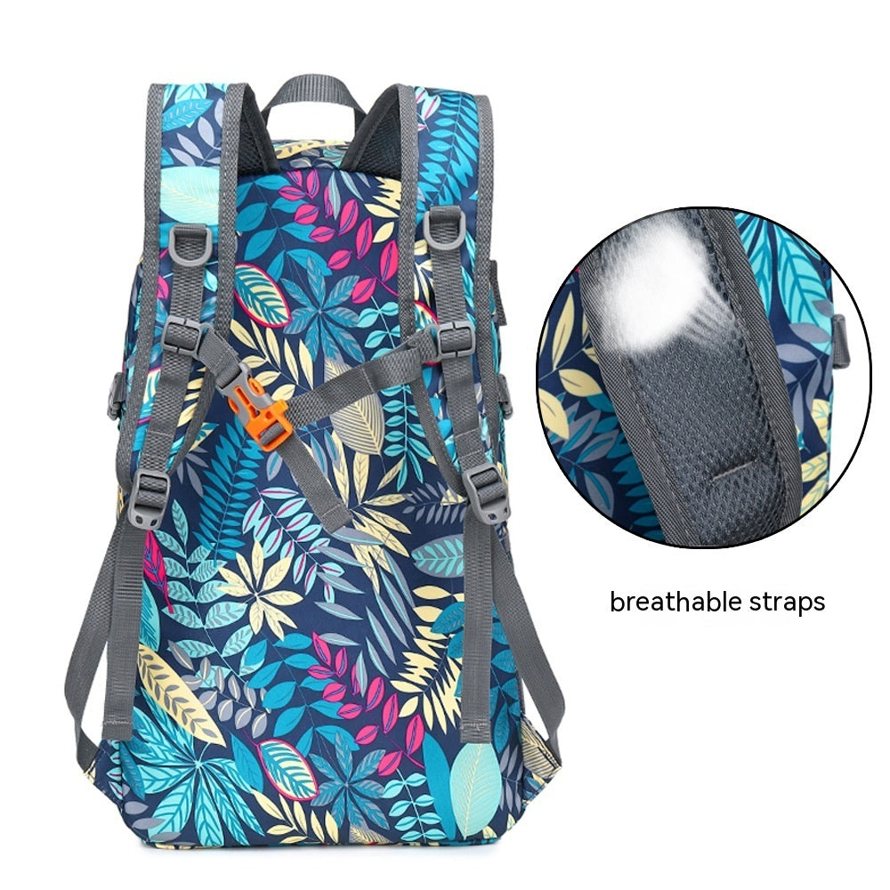 Mochila plegable de nylon impresa ligera del montar a caballo del alpinismo