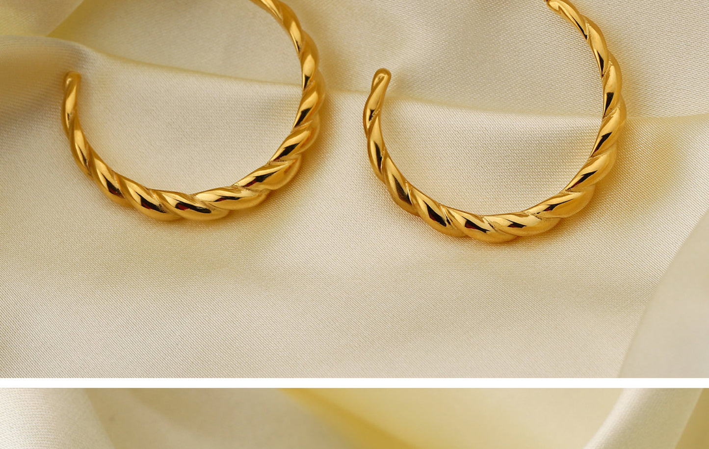 Boucles d'oreilles en forme de corne torsadée pour femme Net Red Wind, plaqué or 18 carats