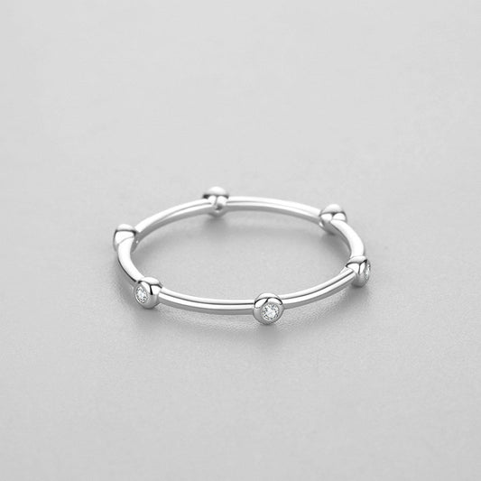 S925 Sterling Silver Simple Ring Female Japanese And Korean Niche