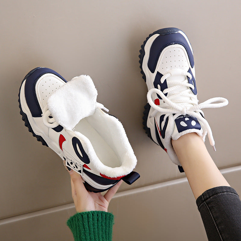 Chaussures décontractées d'automne et d'hiver assorties aux couleurs pour femmes