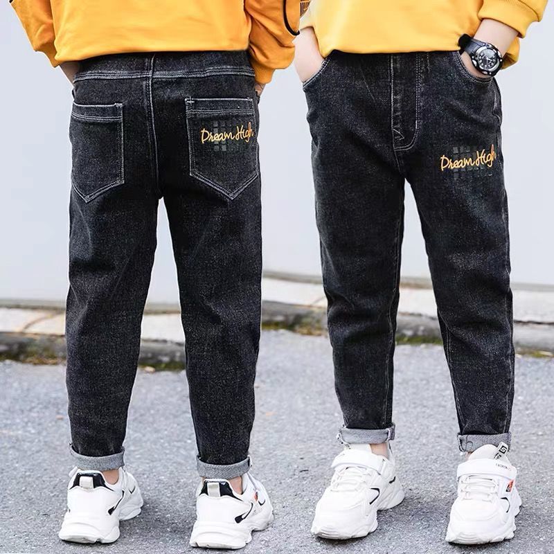Jeans pour garçons automne et hiver nouveau velours une pièce