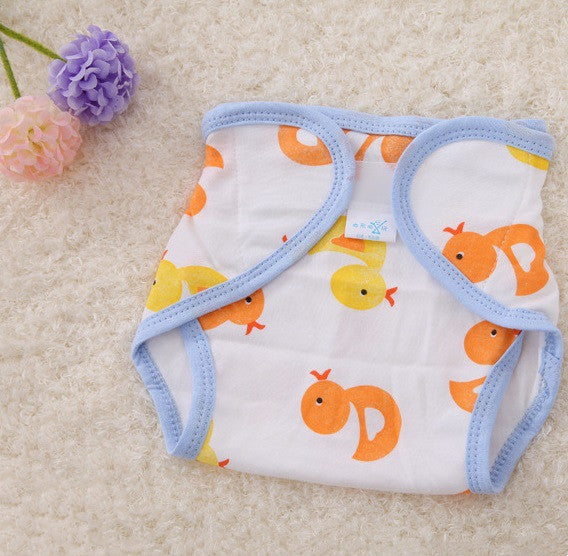 Couche-culotte lavable en tissu imprimé de dessin animé en coton pour bébé