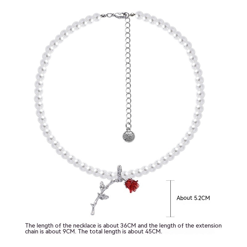 Red Rose Bow Earrings For Women