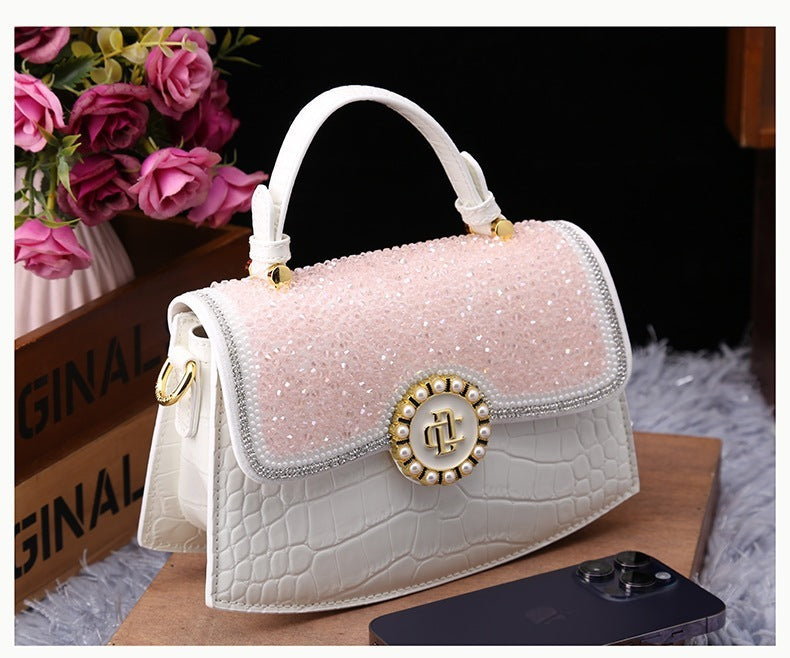 Mode nouveau sac à bandoulière portable en cuir verni diamant
