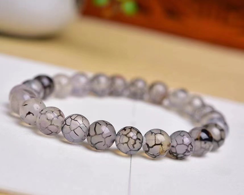 Nouveau Bracelet en Agate Dragon noir naturel