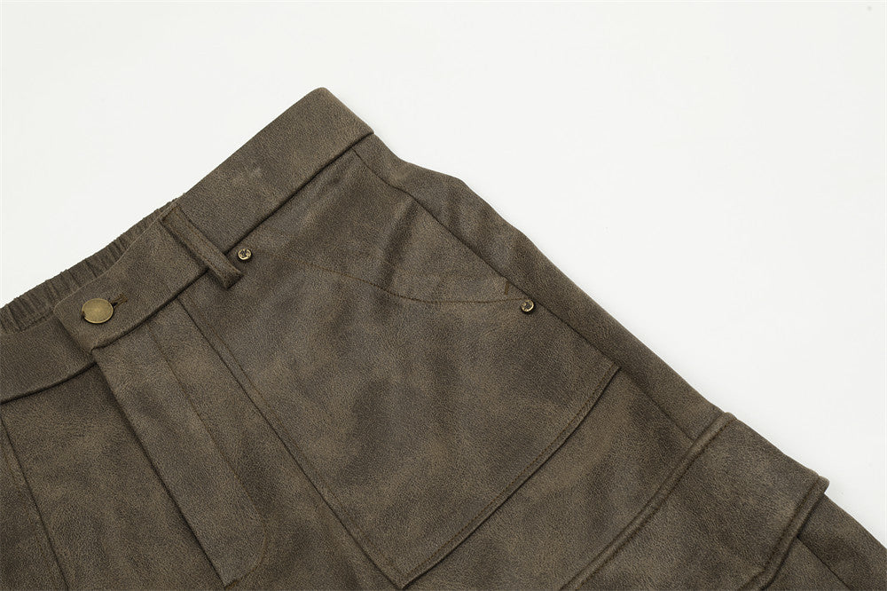 Loose Wide-leg Straight Trousers Multi-pocket Zipper Sports Pants