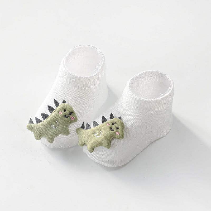 Chaussettes pour enfants, accessoires d'animaux de dessin animé, chaussettes pour bébé, distribution de colle antidérapante