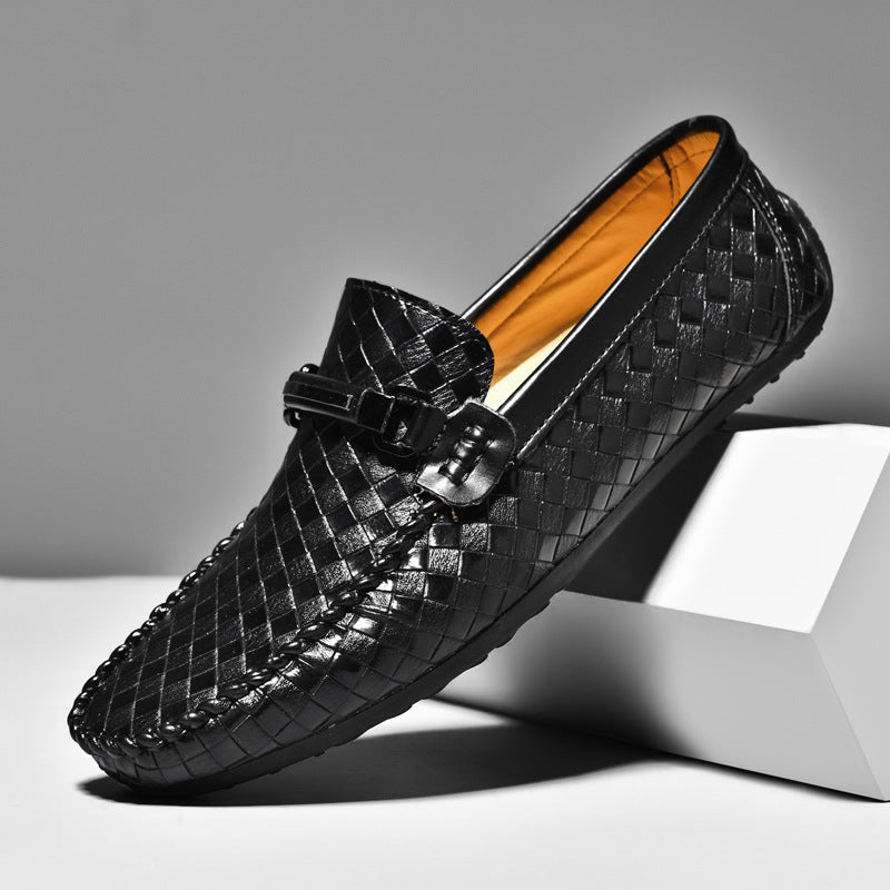 Chaussures en cuir décontractées à enfiler pour l'été, grande taille