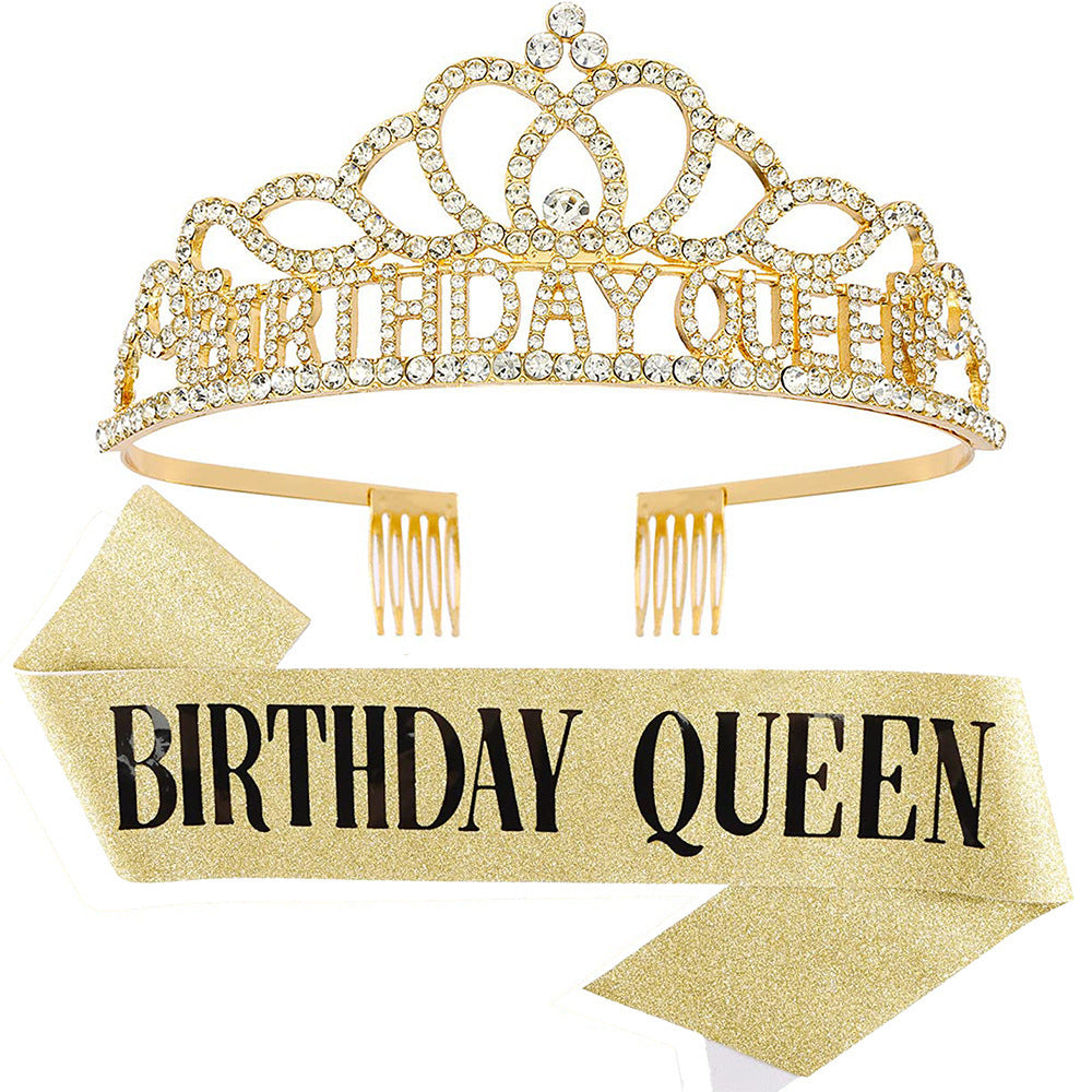 Party Decorative Crown Shoulder Ceremonial Belt Girl Birthday Crown Strap