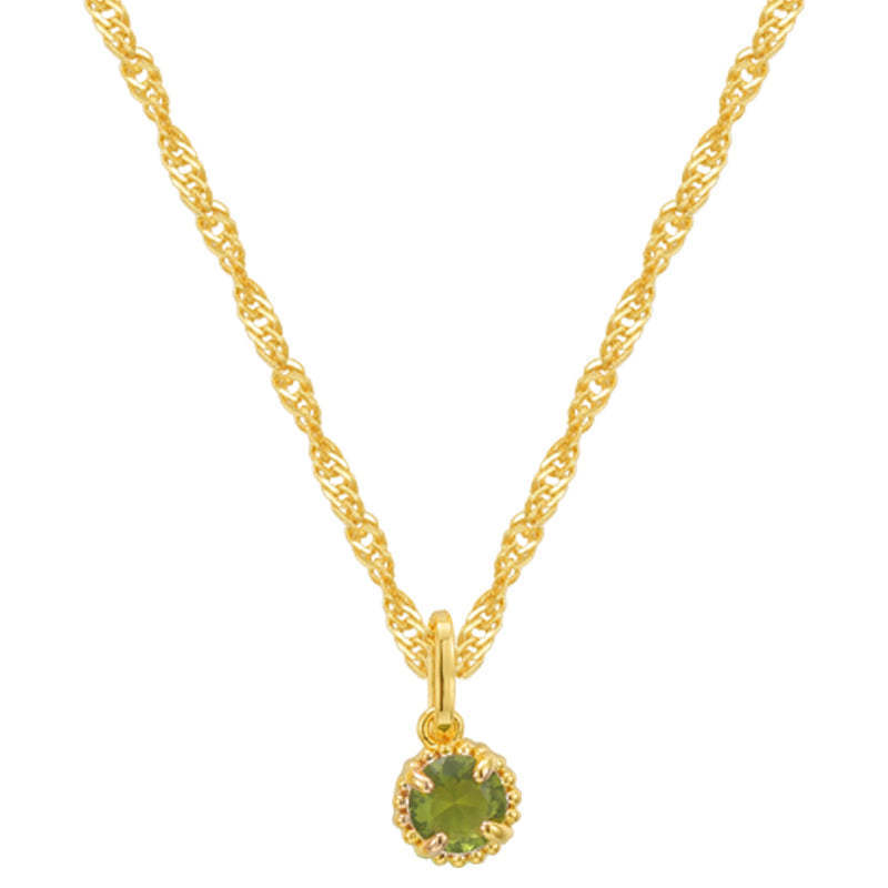 Collier rond en acier inoxydable avec pierre d'anniversaire de décembre