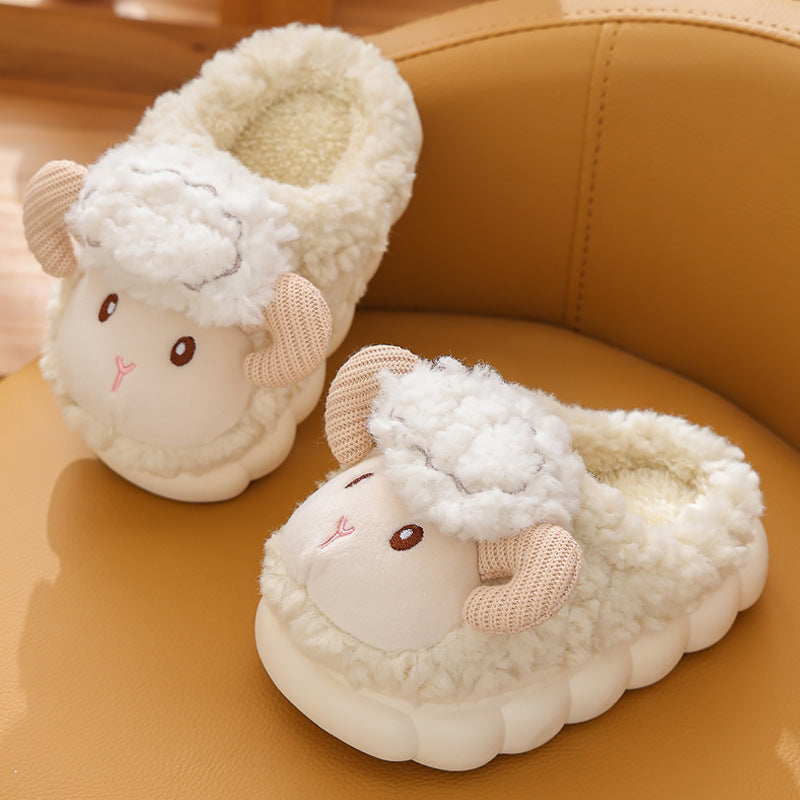Pantoufles en coton pour enfants, pantoufles moelleuses d'intérieur de dessin animé mignon