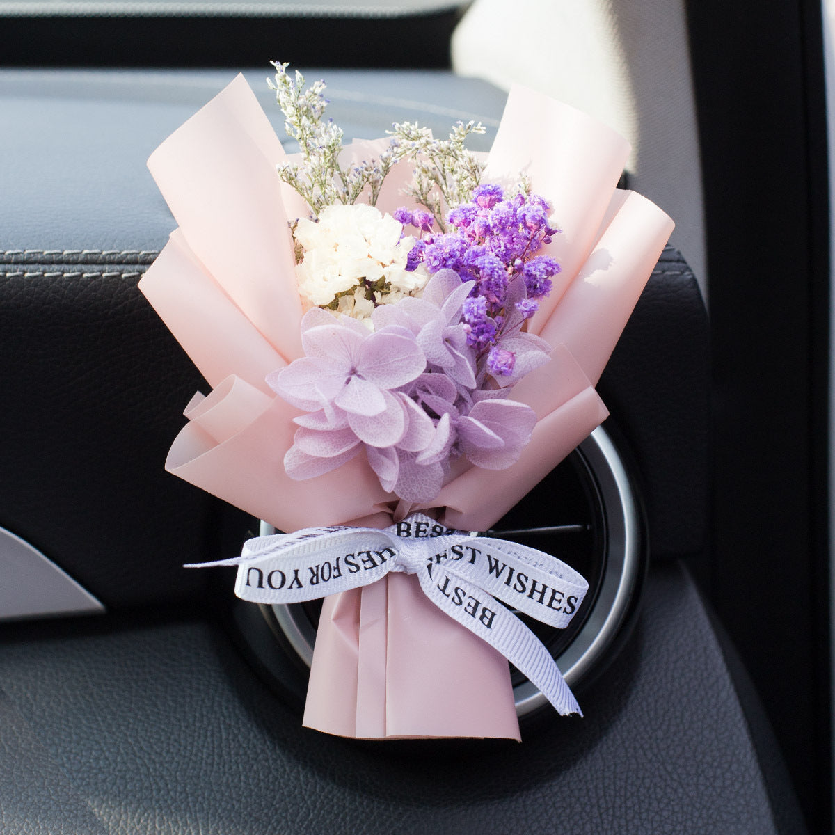 Parfum de ventilation d'aromathérapie pour voiture, Bouquet séché éternel créatif fait à la main, ornement de roses