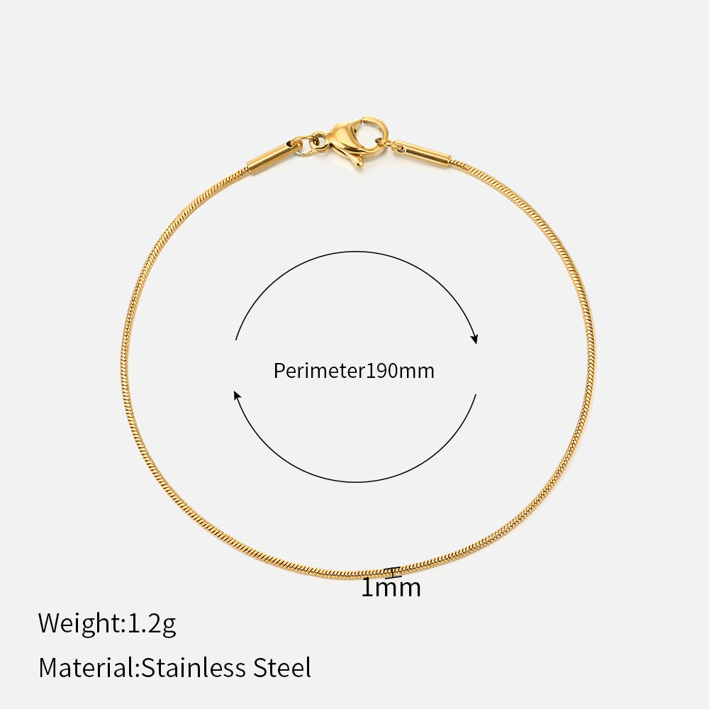 Women's Titanium Steel Snake Bone Chain Bracelet