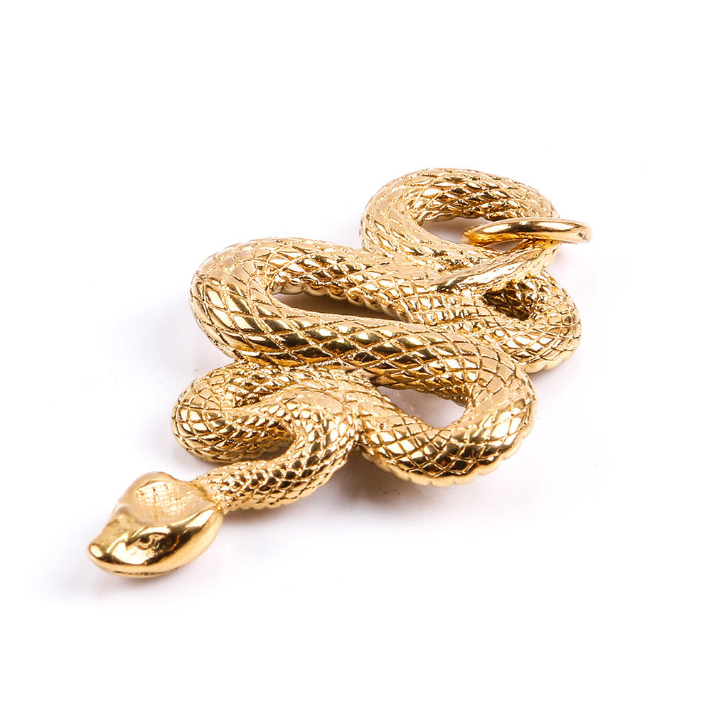 Adorno Collar de acero de titanio con colgante creativo en forma de serpiente animal de acero inoxidable