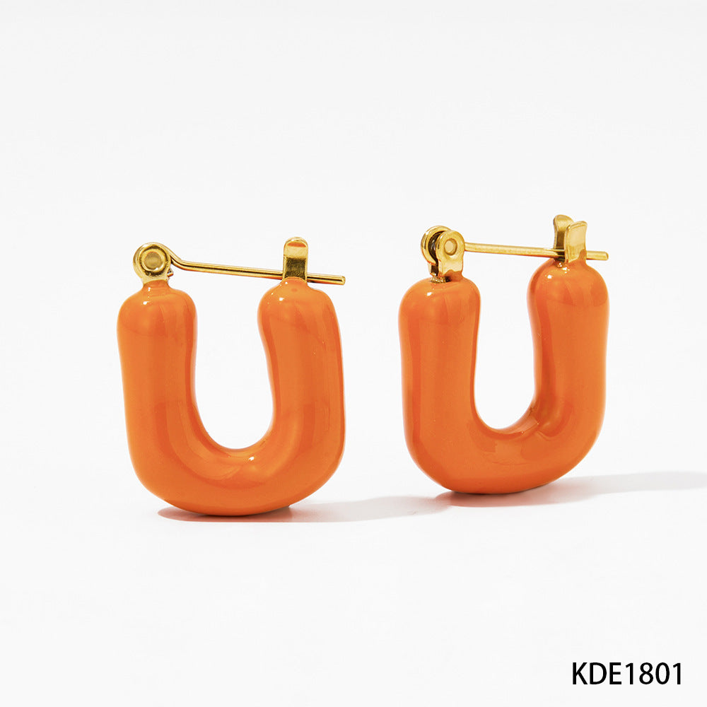 Girly Style Stainless Steel Alphabet Letter Earrings