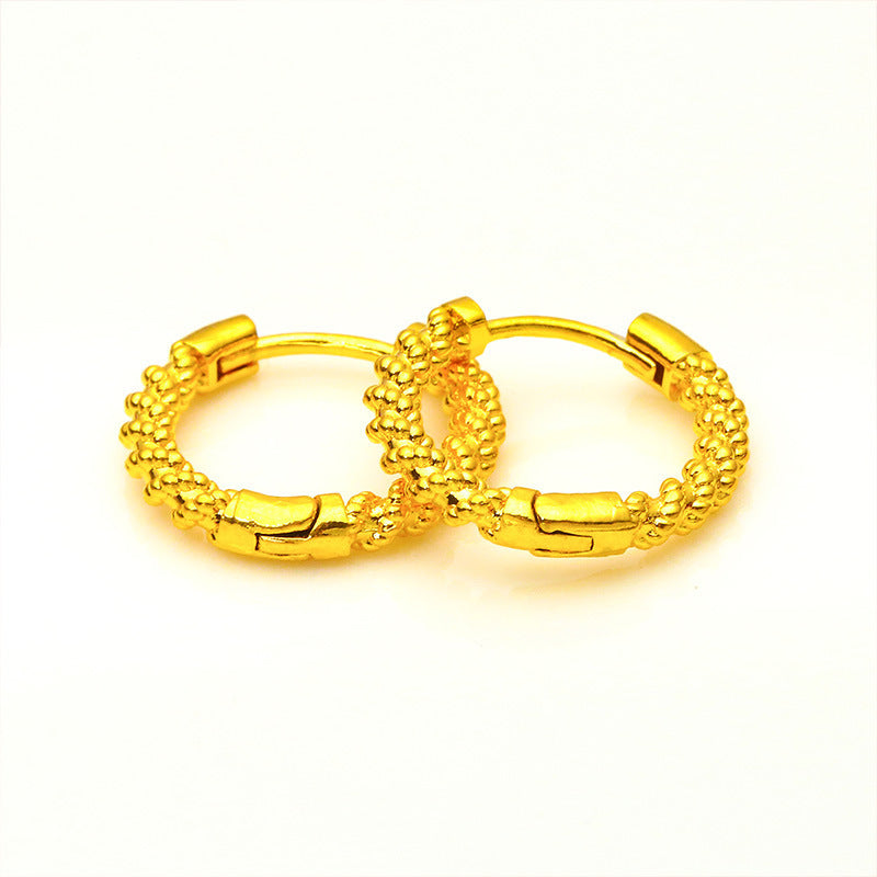 Boucles d'oreilles à crochet à motif fille en or alluvial pour femmes, boucles d'oreilles torsadées