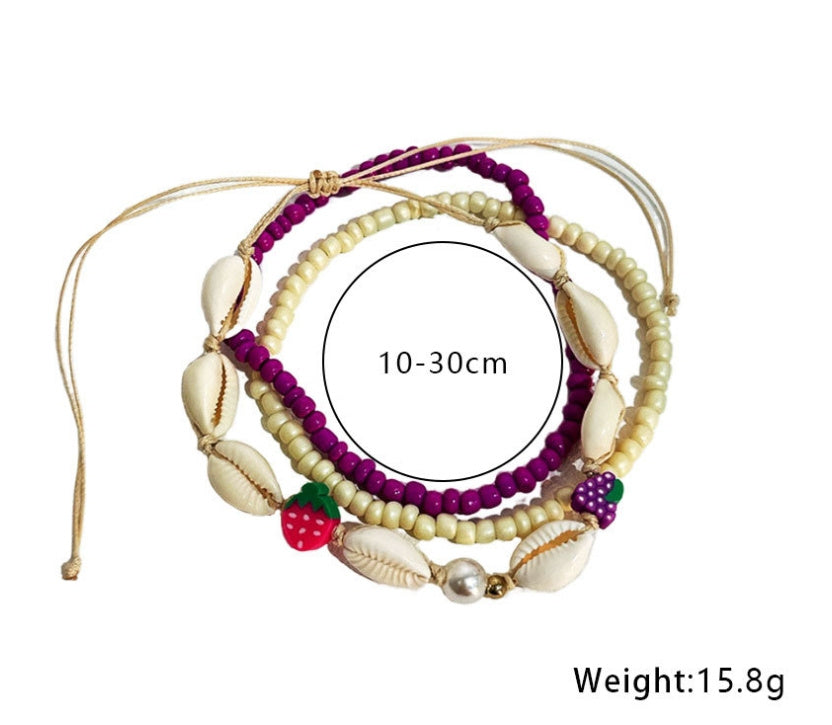 Ornements de pied bohème couleur perle étoile de mer coquille pendentif cheville femme plage Style ornement