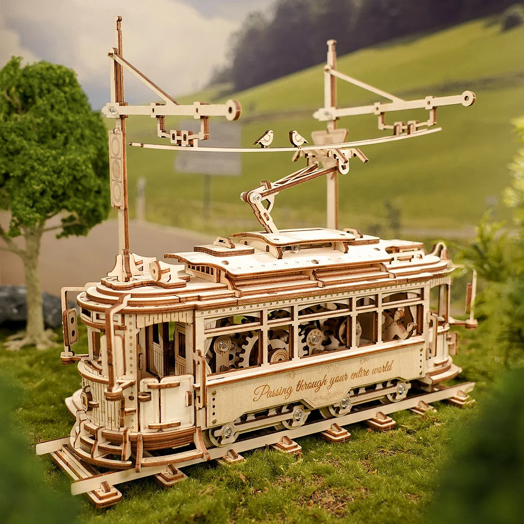 Rokr – Puzzle en bois 3D classique City Tram LK801, jouets de construction, cadeau de noël