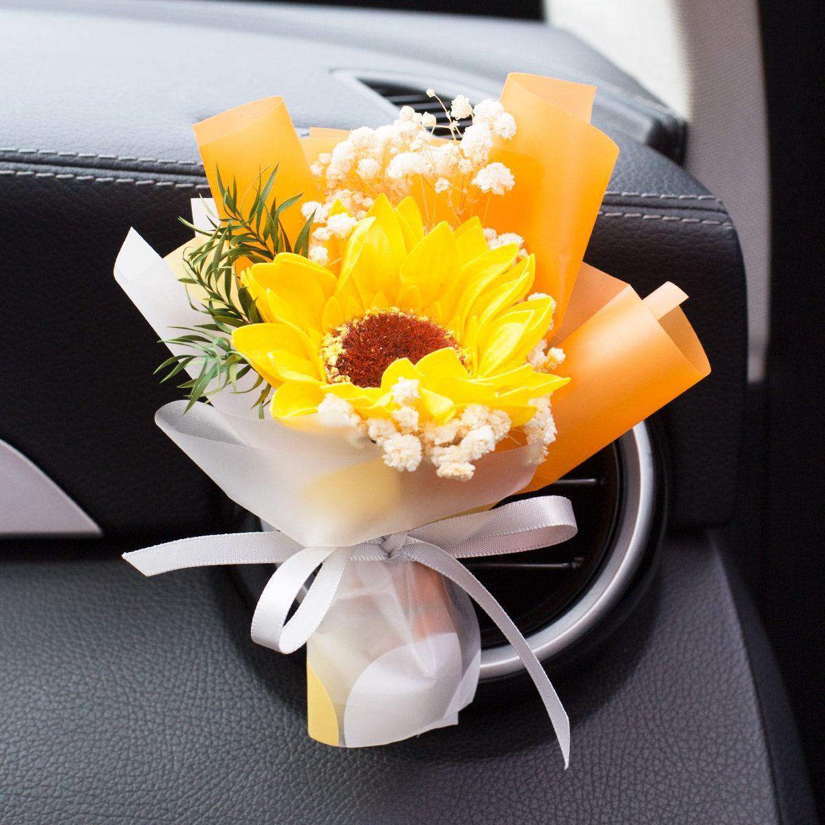 Parfum de ventilation d'aromathérapie pour voiture, Bouquet séché éternel créatif fait à la main, ornement de roses