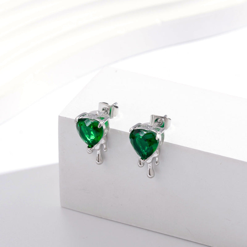 Clous en acier inoxydable en forme de cœur d'amour, en titane et acier assortis avec tout, couleur Simple, Zircon