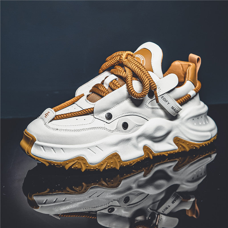 Zapatos casuales blancos con cordones cruzados para hombre