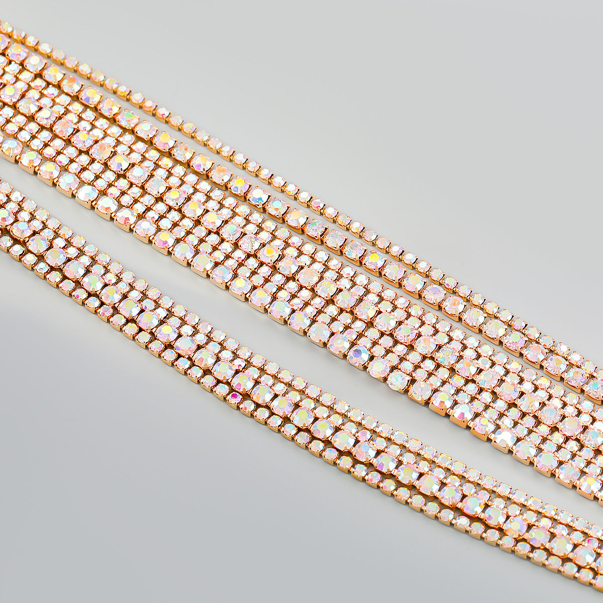 Bracelet en alliage de diamants multicouches exagéré européen et américain