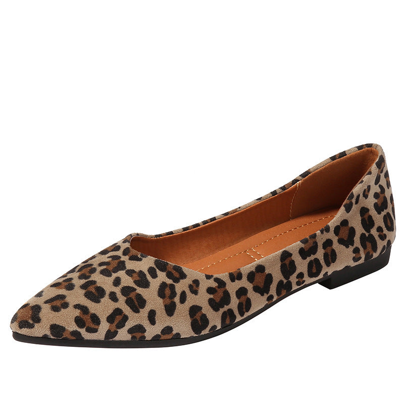 Chaussures à semelle souple et pointues, Vintage, imprimé léopard, à la mode, assorties avec tout, pour femmes