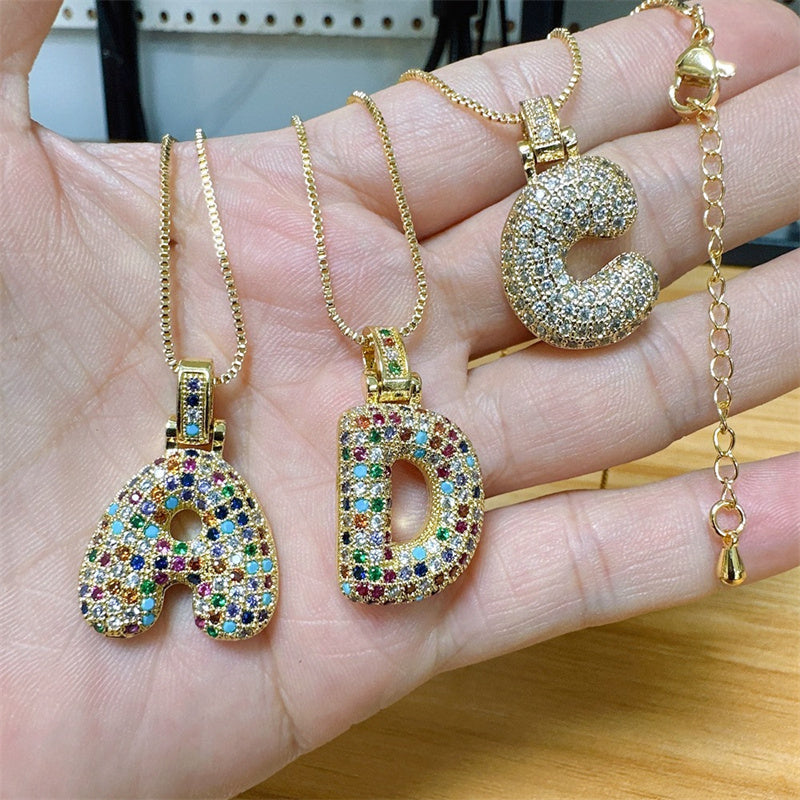 Clavicle Chain Copper Color Zircon Pendant