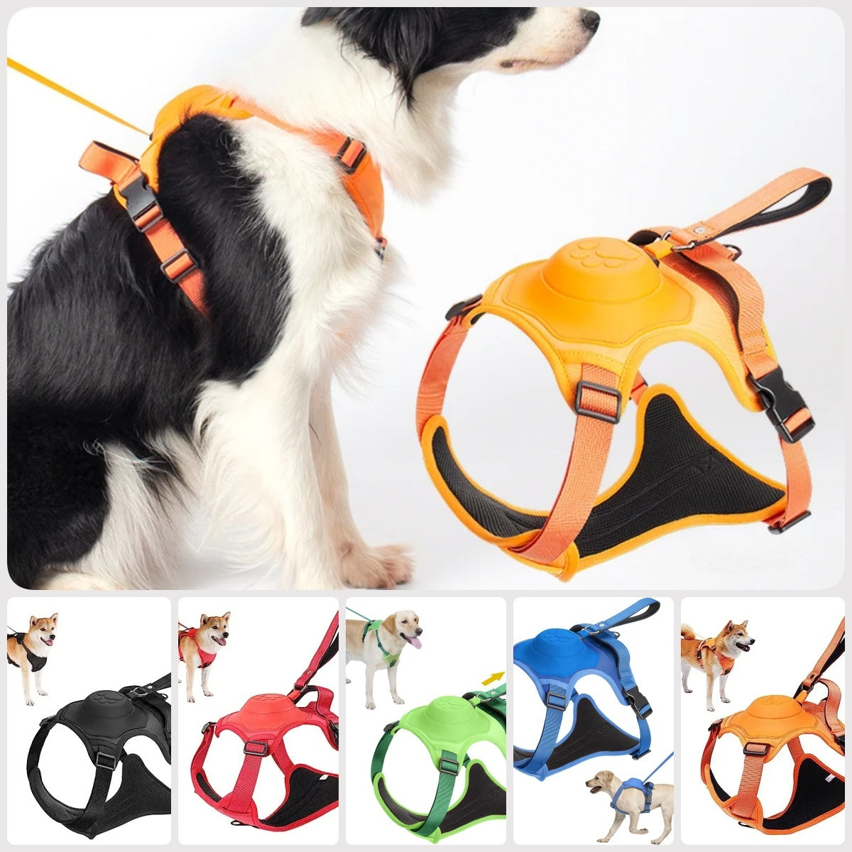 Harnais de collier pour chien, antidéflagrant, poinçon respirant et réglable pour animaux de compagnie, gilet d'entraînement en plein air