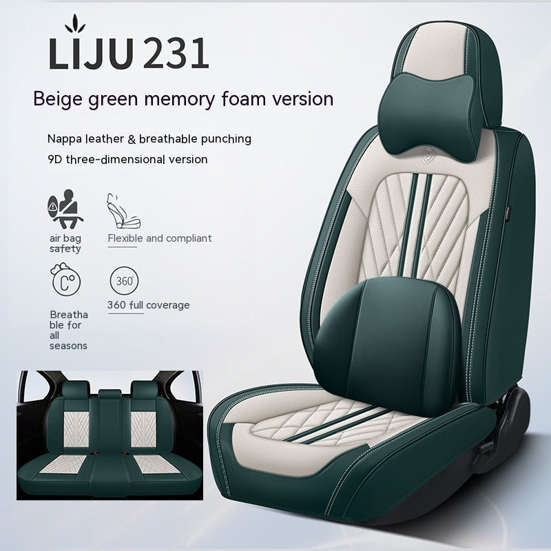 Coussin de siège de voiture à cinq places en cuir tout compris
