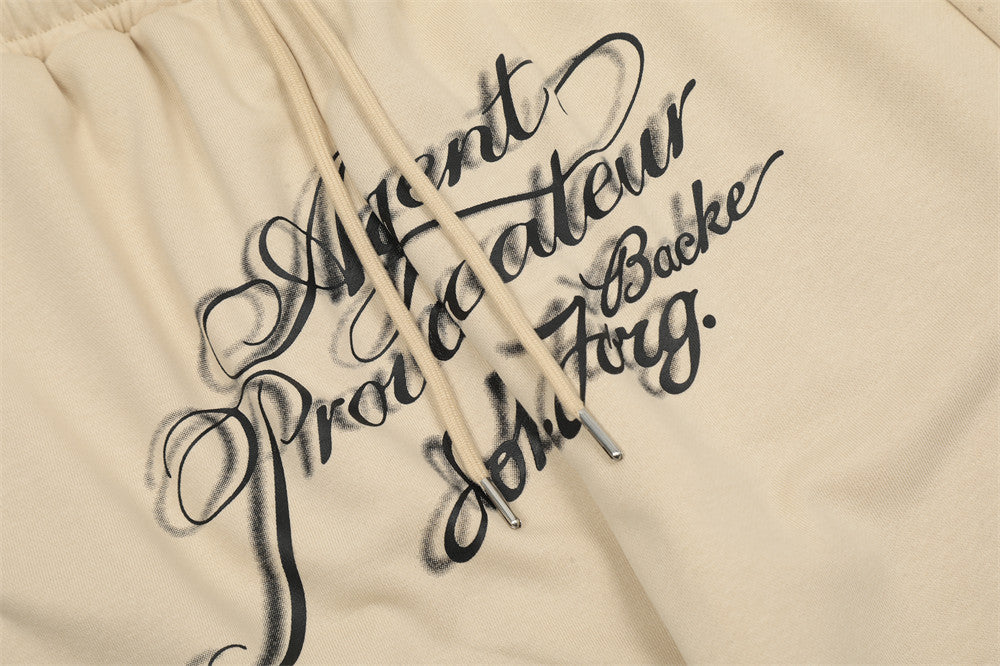 Letter Print Loose Track Sweatpants Men's