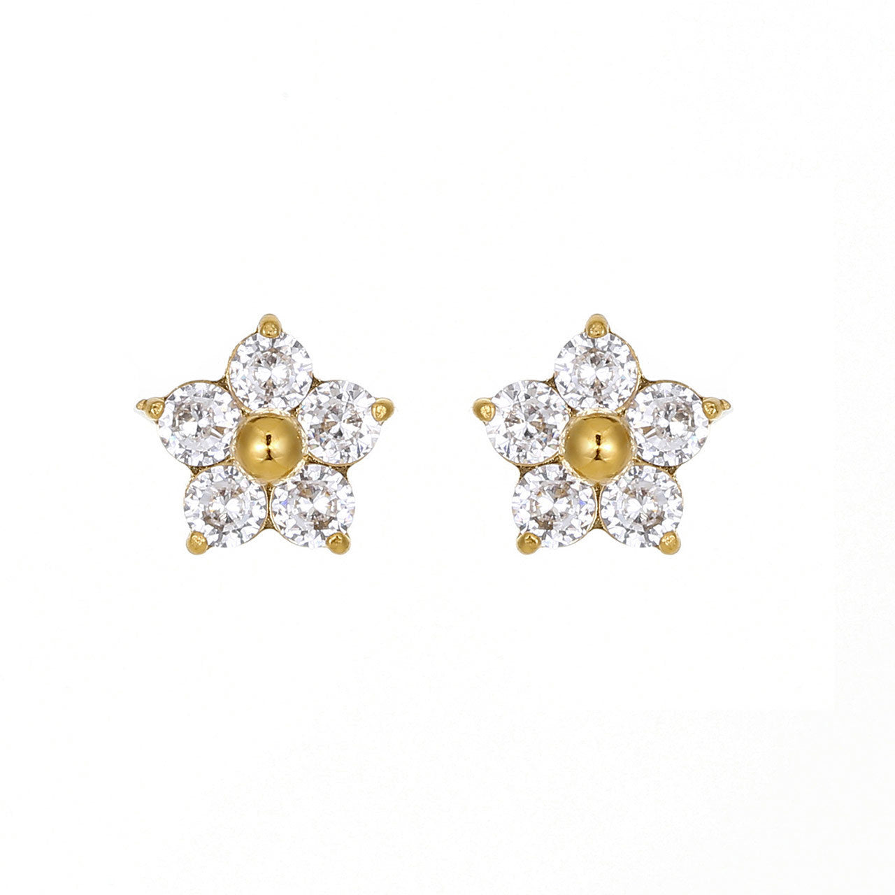 Petites et douces boucles d'oreilles pétales de diamant pour femmes
