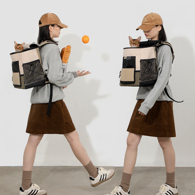 Mochila para mascotas, sombreado y ventilación, estuche de vuelo portátil