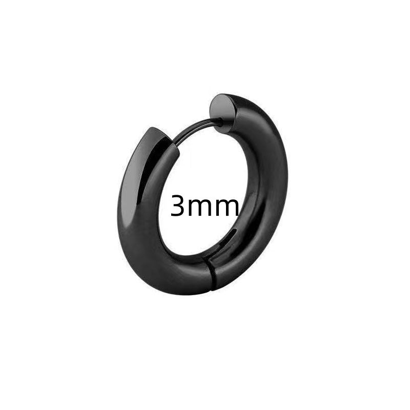 Clip d'oreille élégant rond N en acier inoxydable, Simple unisexe