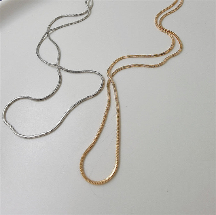 Exquisite Small Necklace Men's And Women's Same Square Snake Chain