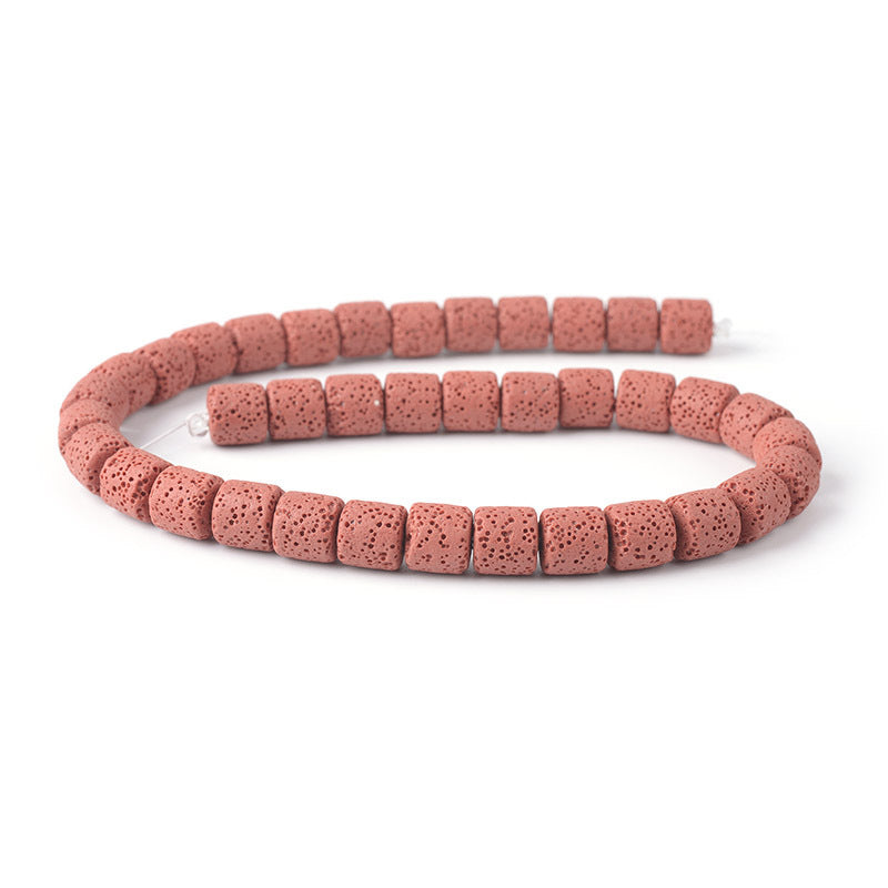 6mm Volcanic Rock Cylindrical DIY Handmade Beaded