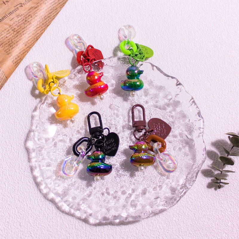 Ornements colorés de porte-clés de petit canard