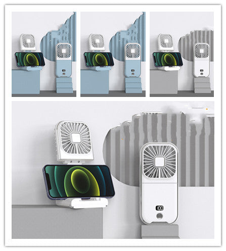 Ventilador pequeño portátil plegable con pantalla digital