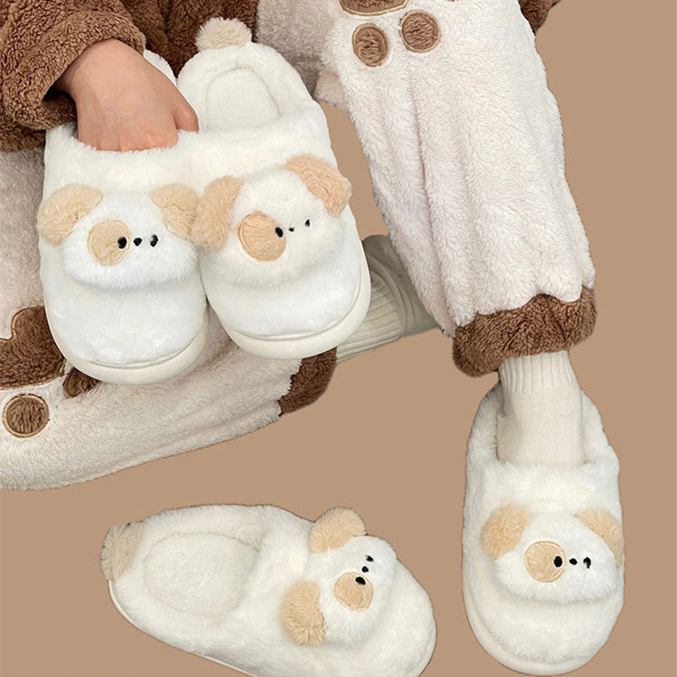 Pantoufles thermiques amovibles en coton imperméables pour femmes
