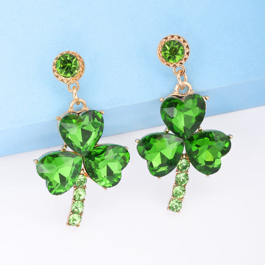 Boucles d'oreilles à tige vertes à la mode pour femmes
