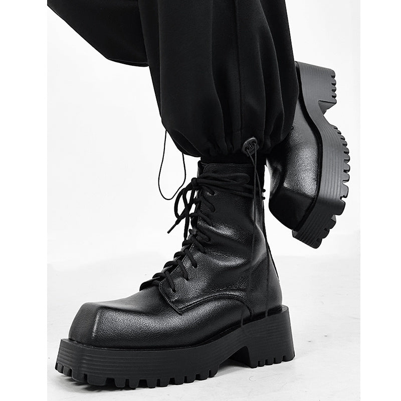 Botas Martin con punta cuadrada y plataforma a la moda para hombres y mujeres