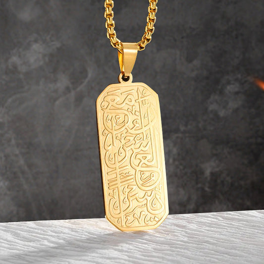 Stainless Steel Retro Pattern Pendant Personality Simple