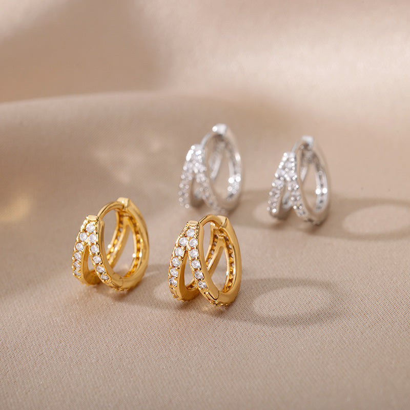 C- Shaped Earclip Earrings Female Temperament Earrings Ins Style Heart-shaped Earrings