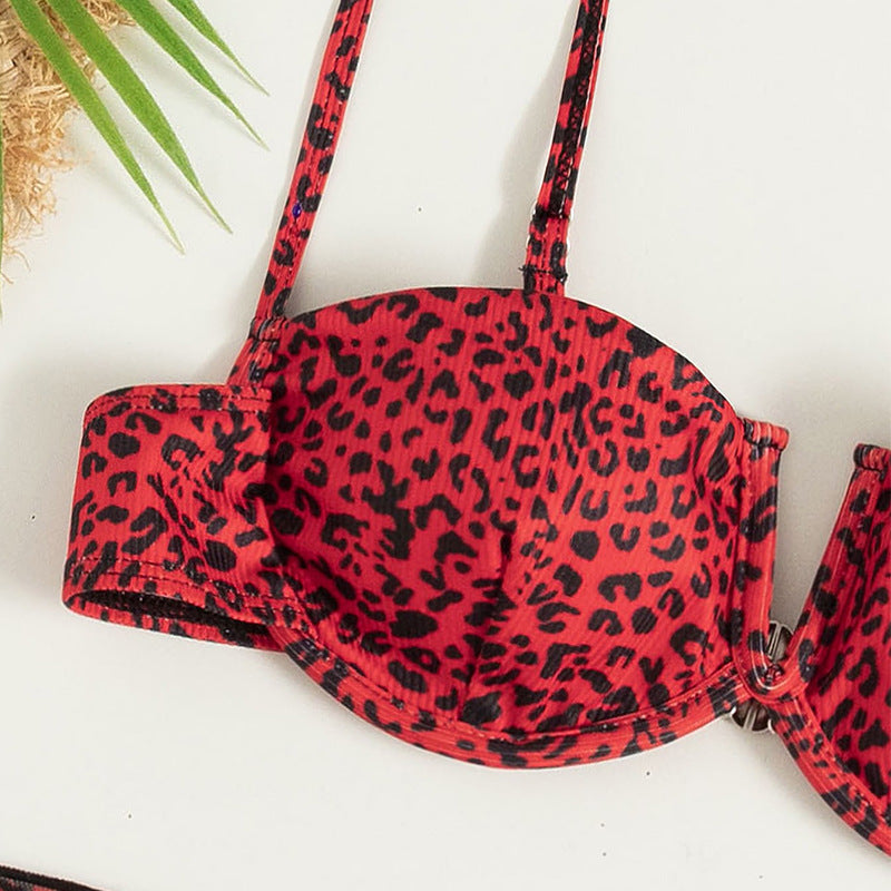 Robe de plage bikini fleurie trois pièces